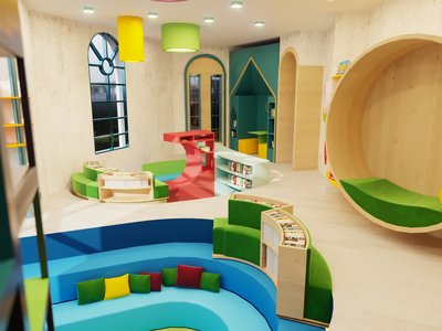الطالب: عماد خضر / مشروع تخرج/ مقترح تصميم داخلي لمركز اطفال